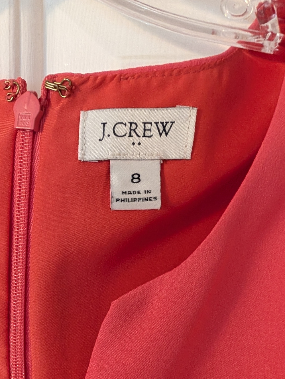 J. Crew Bright Coral Sleeveless V-Neck Shift Dress - Picture 2 of 2